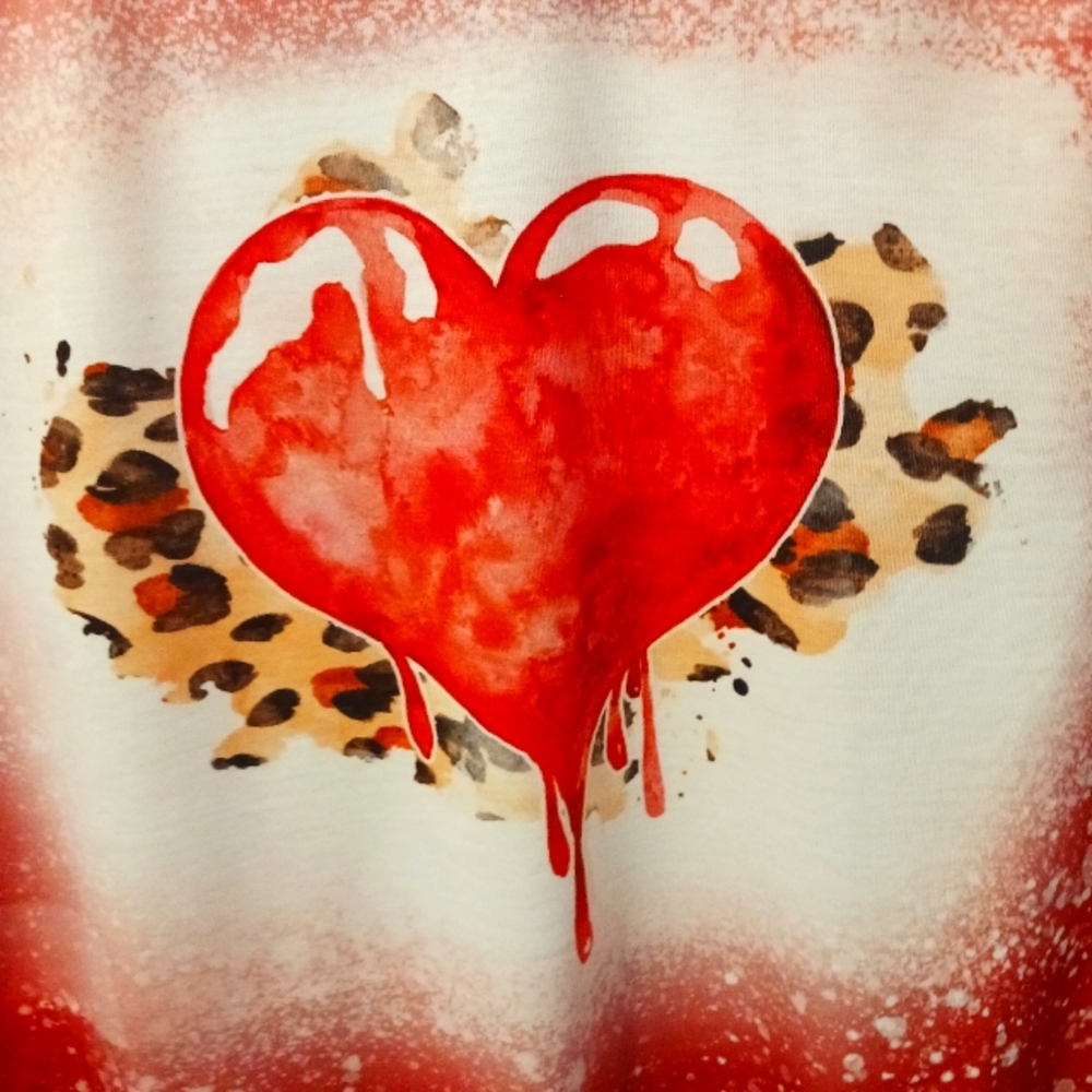 Sublimated leopard heart tshirt